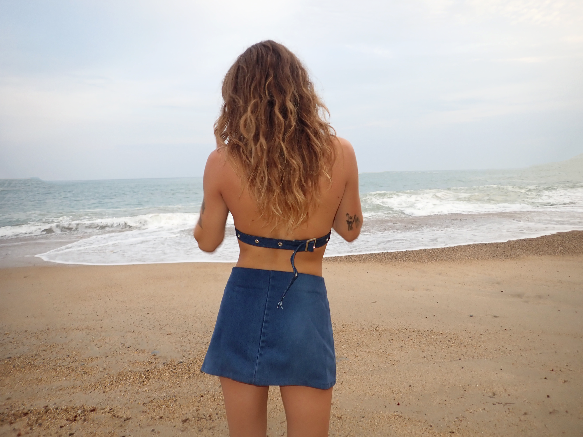 July denim bikini top